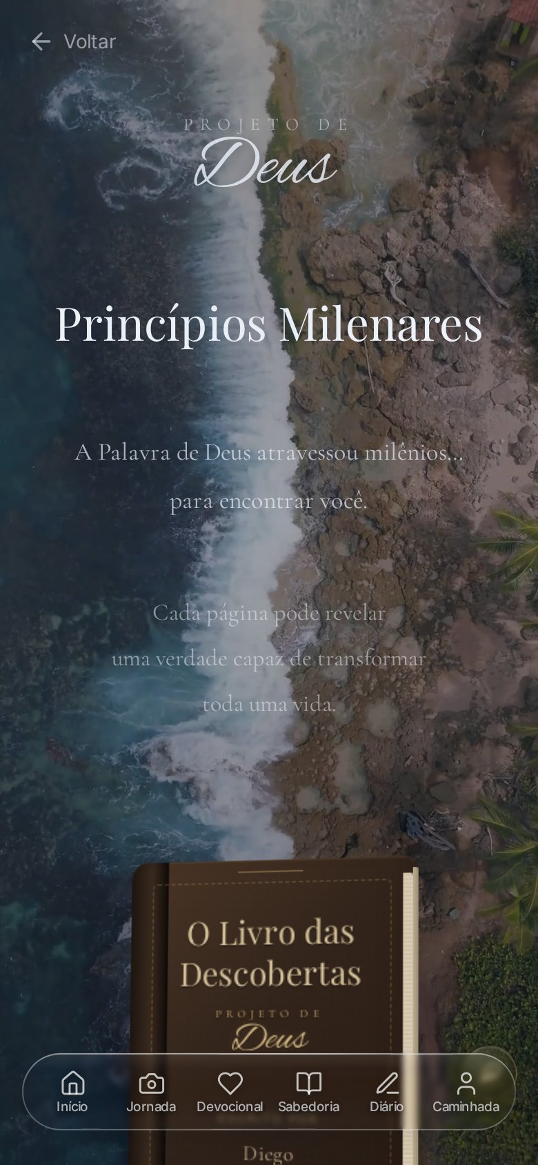 Tela Obras de Amor pelo Mundo do aplicativo Projeto de Deus